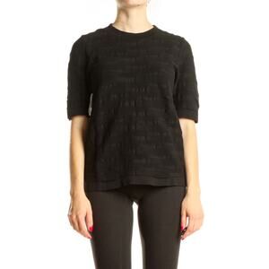 COS Sweater Top Textured Wave Goth Edgy Dark Romantic Neutral Black Size XS